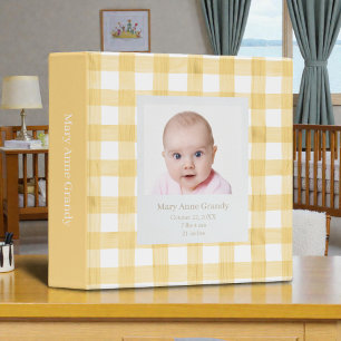 Yellow Watercolor Custom Personalized Baby Photos Binder