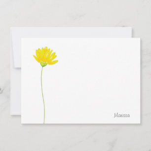 Yellow Watercolor Daisy Card