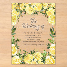Yellow Watercolor Floral Gold Glitter Arch Wedding