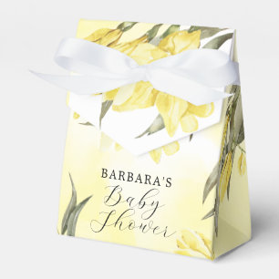  Yellow Watercolor Flowers Baby Shower  Favor Box