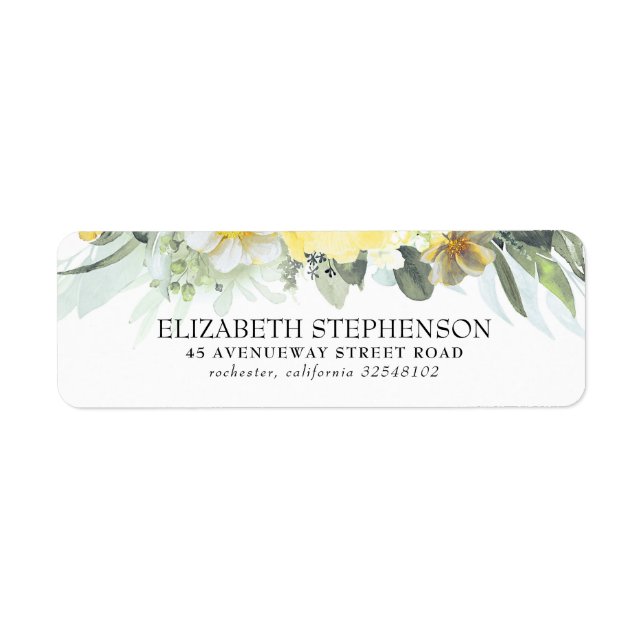 Yellow Watercolor Flowers Elegant (Front)