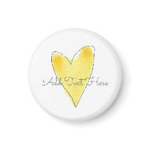 Yellow Watercolor Heart Add Text Valentines Day