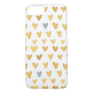 Yellow Watercolor Heart Pattern Case-Mate iPhone Case