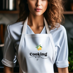 Yellow Watercolor Lemon Cooking Print Standard Apron