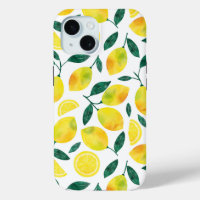 Yellow Watercolor Lemon Pattern