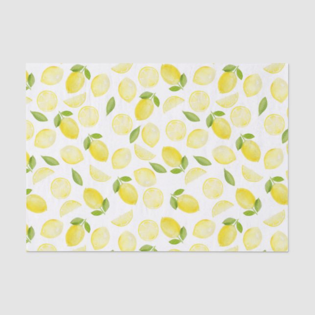 Yellow Watercolor Lemon Tissue Paper (Front)
