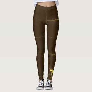 Yellow Watercolor Over Brown Leggings