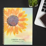 Yellow Watercolor Sunflower Appointments Planner<br><div class="desc">This country style botanical appointments planner is decorated with a yellow sunflower on a watercolor background.
Easily customizable.
Use the Design Tool to change the text size,  style,  or colour.
As we create our artwork you won't find this exact image from other designers.
Original Watercolor © Michele Davies.</div>