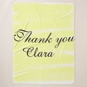 Yellow watercolor thank you pastel add name retro  sherpa blanket