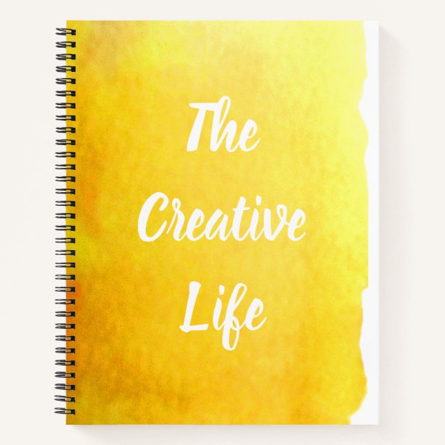 Yellow watercolor the creative life quotation notebook (Front)