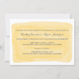 Yellow Watercolor Wedding Invite