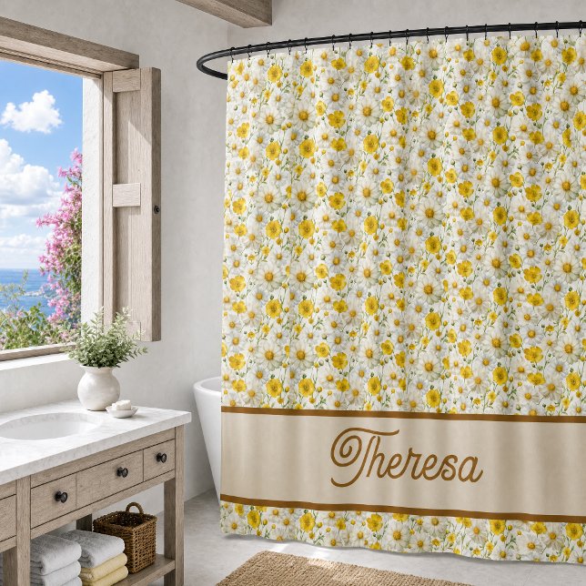 Yellow Watercolor Wildflower Monogram Name (Creator Uploaded)