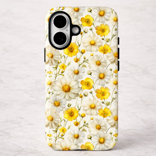 Yellow Watercolor Wildflower Pattern  iPhone 16 Case