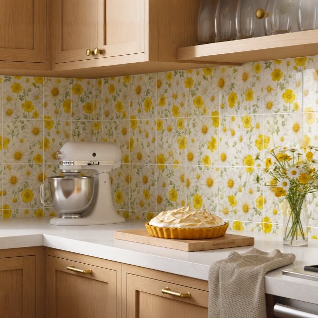 Yellow Watercolor Wildflowers Pattern  Tile (Creator Uploaded)