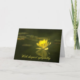 Yellow Waterlily Condolence Card
