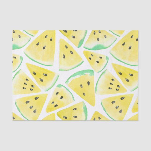 Yellow watermelon slices pattern tissue paper (Front)
