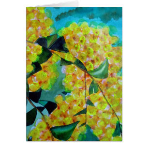Yellow Wattle native Australian flower art