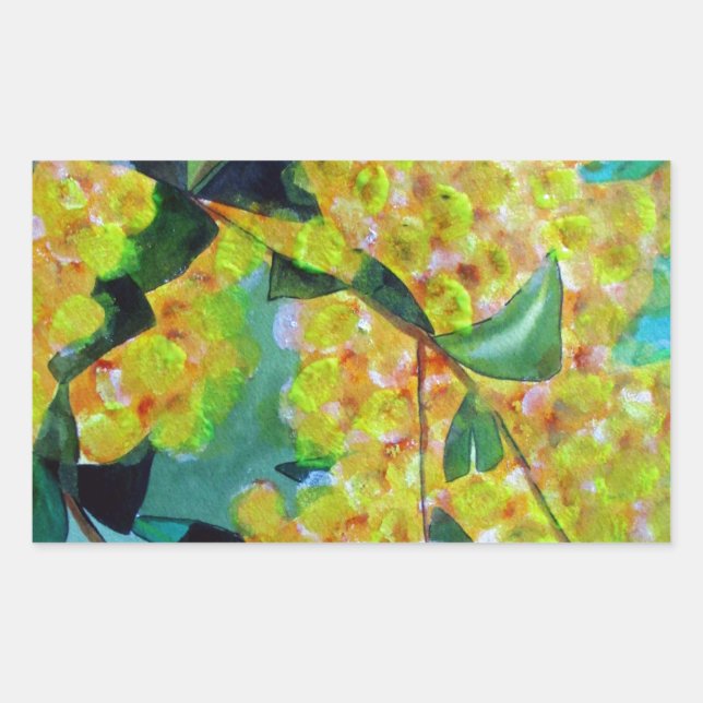 Yellow Wattle native Australian flower art Sticker (Front)