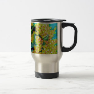 Yellow Wattle native Australian flower art Travel Mug