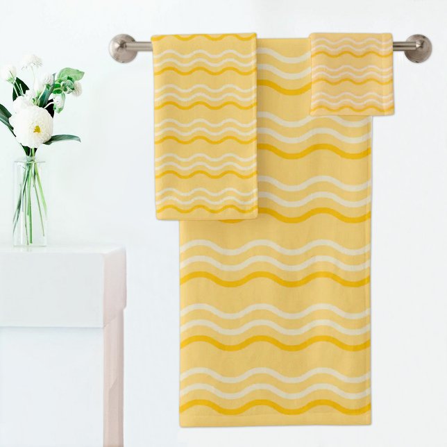 Yellow Wave Pattern Towel (Créateur téléchargé)