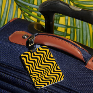 yellow waves luggage tag