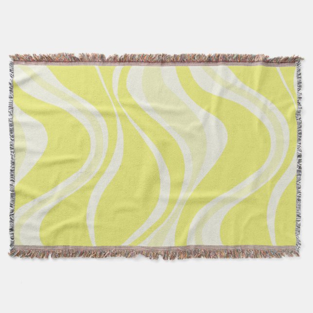 Yellow Waves Throw Blanket  (Front)