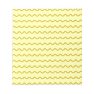 Yellow Wavy Stripe Minimalist Modern Design Notepad