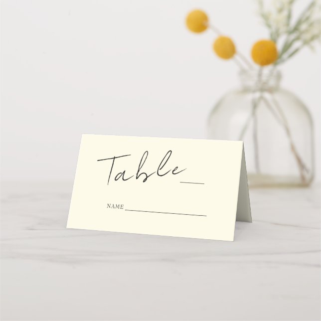 Yellow Wedding Folded Place Card (Front)