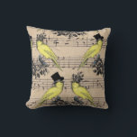 Yellow Wedding French Birds Pillow On Music Sheet<br><div class="desc">Yellow Wedding French Birds Pillow On Music Sheet</div>