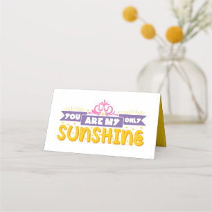Yellow Wedding Party - My Sunshine Purple Summer Place Card