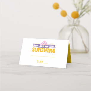 Yellow Wedding Party - My Sunshine Purple Summer Place Card