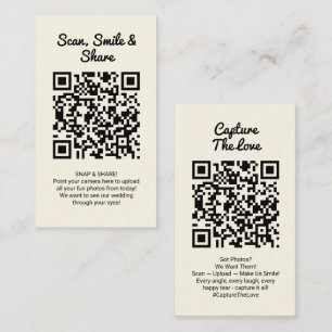 Yellow Wedding Photo Sharing Capture Love QR Code Business Card