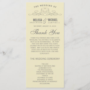 YELLOW WEDDING PROGRAM   VINTAGE ELEGANCE