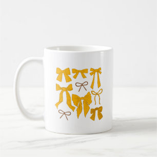 Yellow Whimsical Bows Coffee Mug
