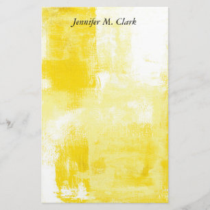 Yellow & White Abstract Stationery