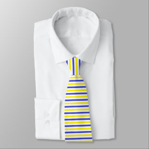Yellow, White and Blue Stripes Tie