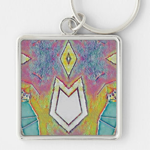 ~ Yellow White Aqua Pink ~ Keychain