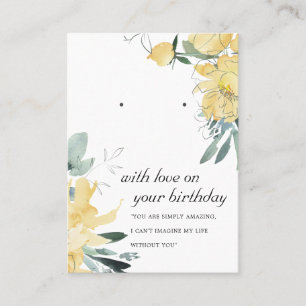 YELLOW WHITE BIRTHDAY FRIEND EARRING DISPLAY CARD