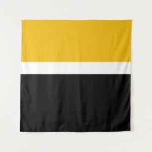 Yellow White Black Colour Block Style Design  Tapestry