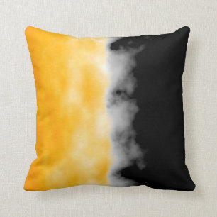 Yellow White Black Druzy Geode Slice look Throw Throw Pillow