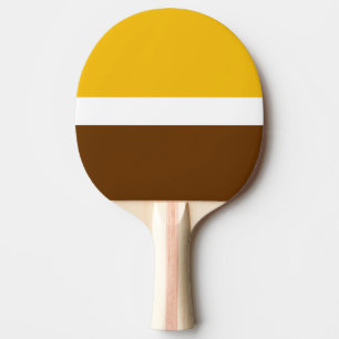 Yellow White Brown Plain Colour Block Design  Ping Pong Paddle