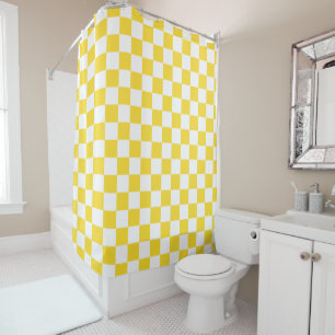 Yellow White Check Checkered Checkerboard Pattern