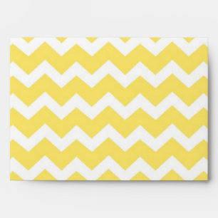 Yellow White Chevron Wedding Envelope