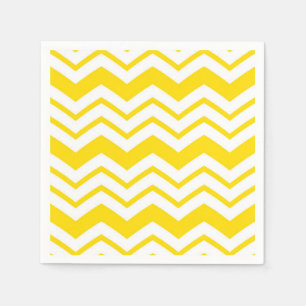 Yellow White Chevron Zigzag Pattern Design  Napkin