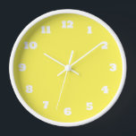 Yellow White Colourful Bright Custom Colour Decor Clock<br><div class="desc">Printed in classy yellow and white custom colour background! You may change colours as you wish!</div>
