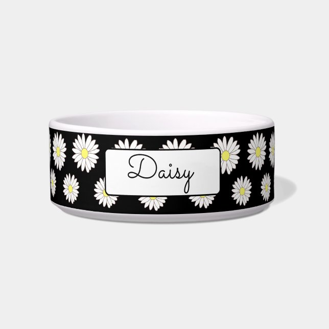 Yellow & White Daisies Personalized   Bowl (Front)