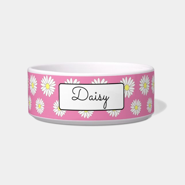 Yellow & White Daisies Personalized   Bowl (Front)