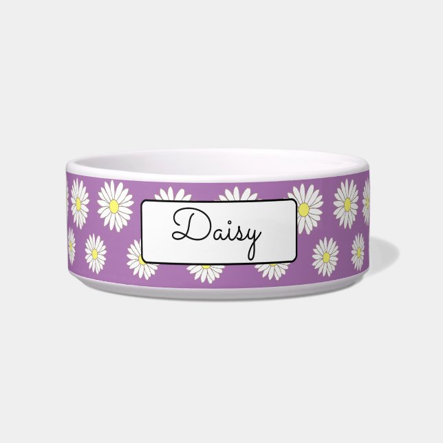 Yellow & White Daisies Personalized    Bowl (Front)