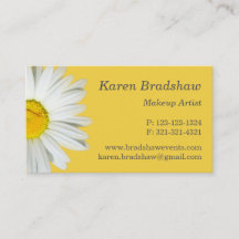 Yellow & White Daisy Graphic Design Business Cards