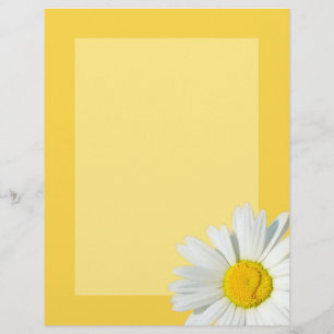 Yellow & White Daisy Personalized Stationary Paper